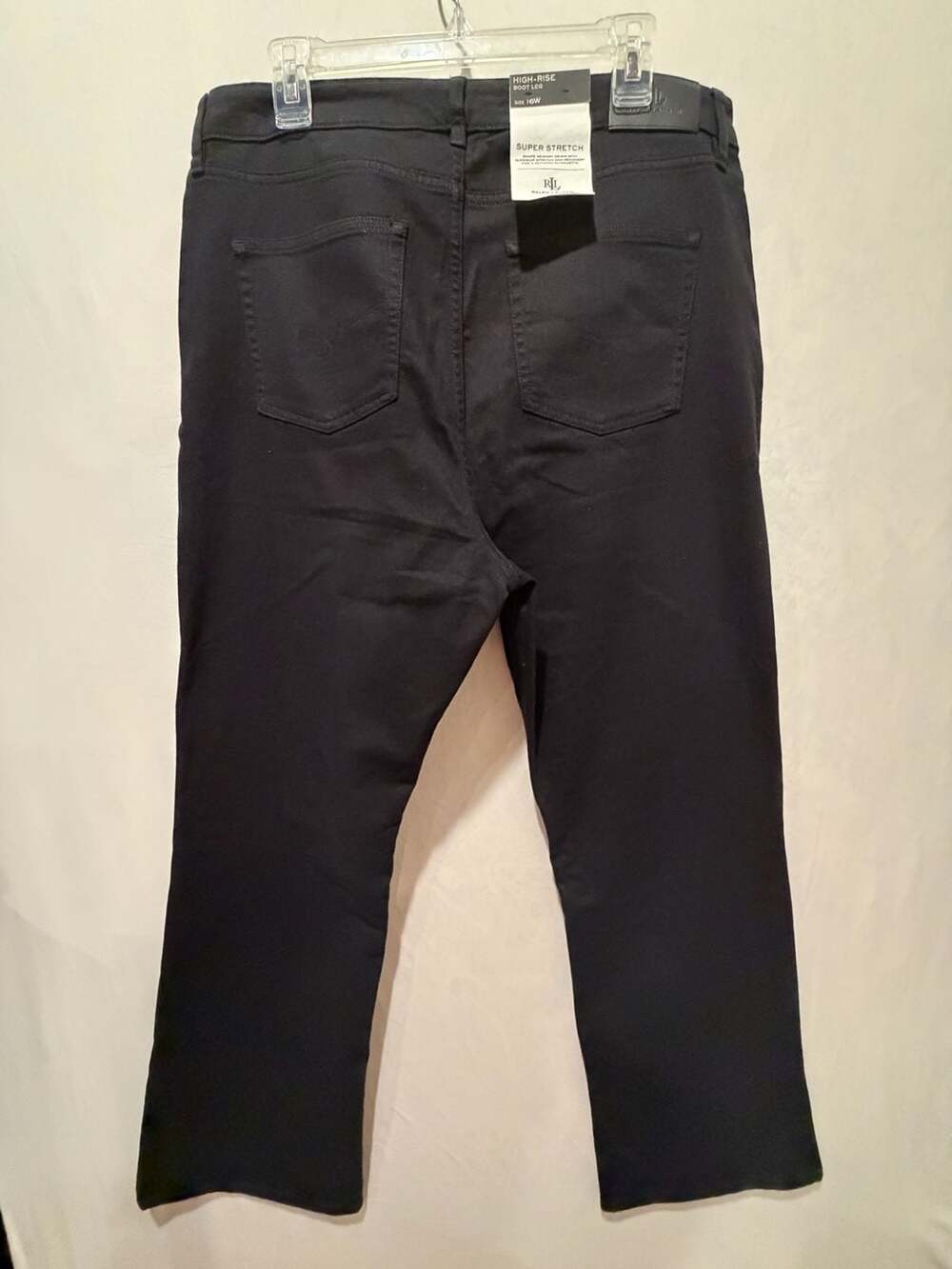 Lauren Ralph Lauren High-Rise Boot Leg Jeans Size 16W Black Super Stretch